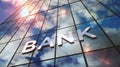 Bank glass skyscraper with mirrored sky Royalty Free Stock Photo