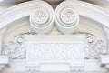 Bank sign in stone on decorated facade Royalty Free Stock Photo