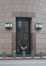 Entrance, Federal Reserve Bank of San Francisco, Los Angeles Branch, in Los Angeles. Royalty Free Stock Photo