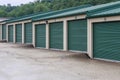 Bank of Staggered Self Storage Units Royalty Free Stock Photo