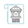 bank statement line icon, outline symbol, vector illustration, concept sign