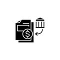 Bank statements black icon concept. Bank statements flat vector symbol, sign, illustration. Royalty Free Stock Photo