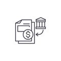 Bank statements linear icon concept. Bank statements line vector sign, symbol, illustration.