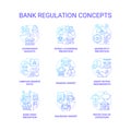 Bank supervision concept icons set