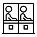 Bank tax tellers icon, outline style