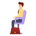 Bank teller client icon, cartoon style