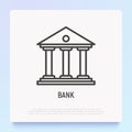 Bank thin line icon. Modern vector illustration