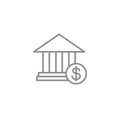 Bank thin line icon. trendy style financial and banking vector illustration.