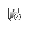 Bank Transaction History line icon