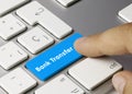 Bank Transfer - Inscription on Blue Keyboard Key Royalty Free Stock Photo