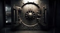 bank vault door with a large combination lock one generative AI