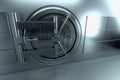 Bank vault door, large safe, sturdy metal. The concept of bank deposits, deposit, cells, good protection of savings. Copy space, Royalty Free Stock Photo