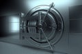 Bank vault door, large safe, sturdy metal. The concept of bank deposits, deposit, cells, good protection of savings. Copy space, Royalty Free Stock Photo