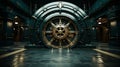 Bank vault door. Safe deposit boxes room in bank vault. Generative AI. Royalty Free Stock Photo