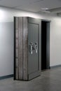 Bank Vault Door. Safe in stainless steel. Royalty Free Stock Photo