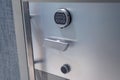 Bank vault door with  security code for alarm system. Deposit cell safe box with code lock Royalty Free Stock Photo