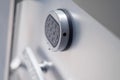 Bank vault door with  security code for alarm system. Deposit cell safe box with code lock Royalty Free Stock Photo