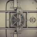 bank vault front door close up view Royalty Free Stock Photo