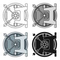 Bank vault icon in cartoon style isolated on white background. Money and finance symbol stock vector illustration. Royalty Free Stock Photo