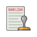 Bank vector colour line  icon Royalty Free Stock Photo