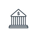 bank vector icon. bank editable stroke. bank linear symbol for use on web and mobile apps, logo, print media. Thin line Royalty Free Stock Photo
