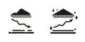 Bank chart up and down vector. Bank vector. A set of falling and rising stocks. Financial graph on the background of the