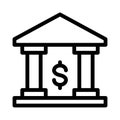 Bank vector thin line icon Royalty Free Stock Photo
