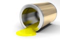 The bank of yellow paint