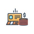 Color illustration icon for Bankbook, account and deposit