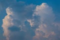 Banked up white cumulus cloud, blue sky, sunshine Royalty Free Stock Photo