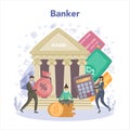 Banker or banking concept. Idea of finance income, money