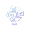 Banker blue gradient concept icon