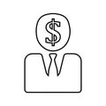 Banker, businessman, capitalist, economist outline icon