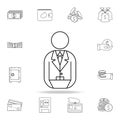 banker icon. Outline set of banking icons. Premium quality graphic design icon. One of the collection icons for websites, web