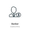 Banker outline vector icon. Thin line black banker icon, flat vector simple element illustration from editable economyandfinance Royalty Free Stock Photo