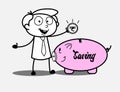 A Banker with Piggy Bank - Saving Concept