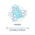 Banker turquoise concept icon