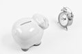 Banking account. Bankruptcy and debt. Pay for debt. Bank collector service. Credit debt. It is time to pay. Piggy bank Royalty Free Stock Photo