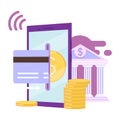 Banking app flat vector illustration