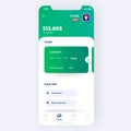 Banking app UI kit prototype. UI design of mobile finance application. Royalty Free Stock Photo
