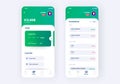 Banking app UI kit prototype. UI design of mobile finance application. Royalty Free Stock Photo
