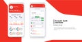 Banking App UI Kit for responsive mobile app or website with different GUI