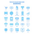 Banking Blue Tone Icon Pack - 25 Icon Sets Royalty Free Stock Photo