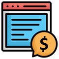 Banking, chat bubble Vector Icon which can easily modify Royalty Free Stock Photo
