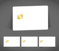 Banking chip credit card realistic mockup. Clear plastic card template.