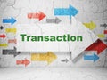 Banking concept: arrow with Transaction on grunge wall background Royalty Free Stock Photo