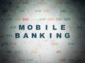 Banking concept: Mobile Banking on Digital Data Paper background Royalty Free Stock Photo