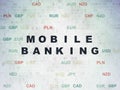 Banking concept: Mobile Banking on Digital Paper Royalty Free Stock Photo