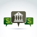 Banking credit and deposit money theme icon, vector conceptual s Royalty Free Stock Photo