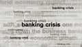 Banking crisis economy recession headline titles media 3d illustration